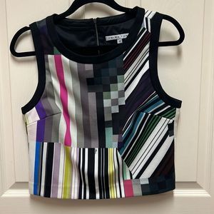 Trina Turk Sleeveless Zip Up Top